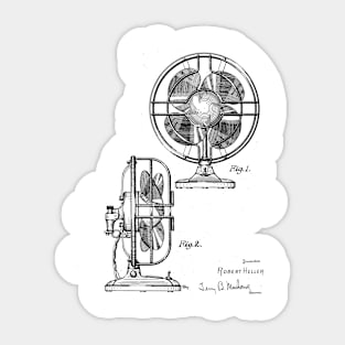 FAN VINTAGE PATENT DRAWING Sticker